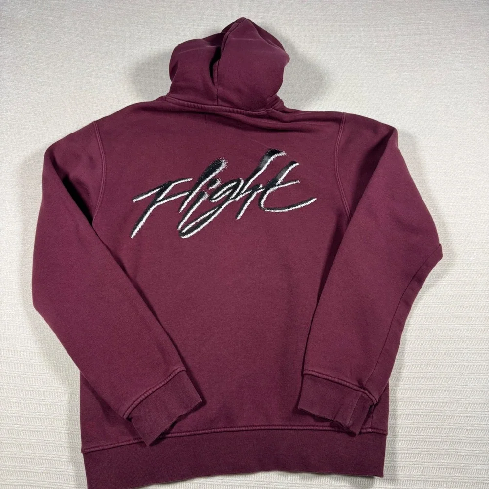 Jordan Flight Hoodie Mens XS Burgundy Maroon Jumpman Pullover Sweatshirt